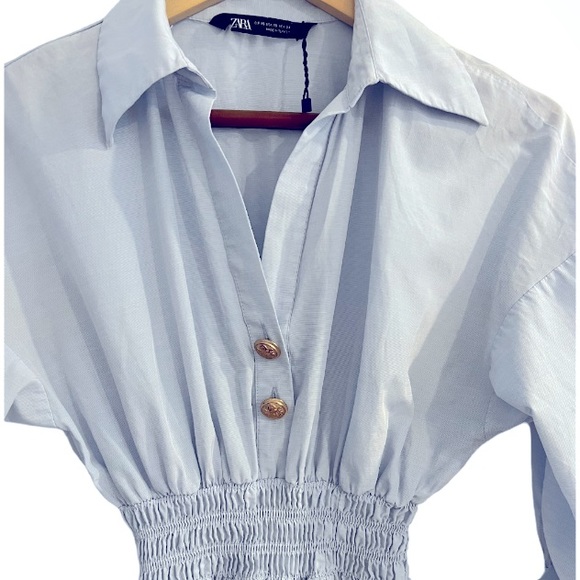 Zara Gold Button Mino Dress. - Picture 7 of 8